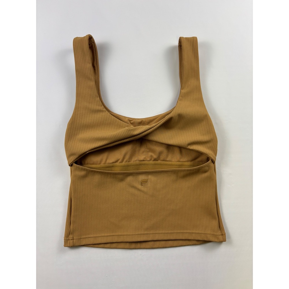 Fabletics Ribbed Tank Top in Mustard Brown - Picture 3 of 8